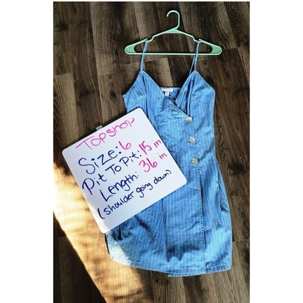 TOPSHOP Chambray Striped Mini Dress - Picture 7 of 7